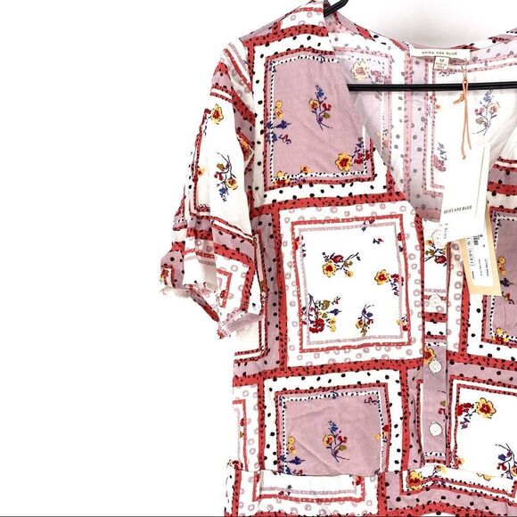 Skies Are Blue Women's Block Party Patchwork Pattern Midi Dress - Picture 2 of 7